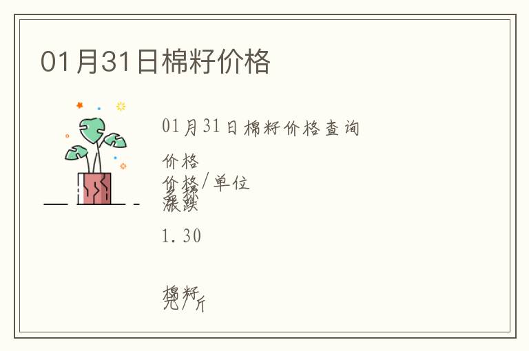 01月31日棉籽價格