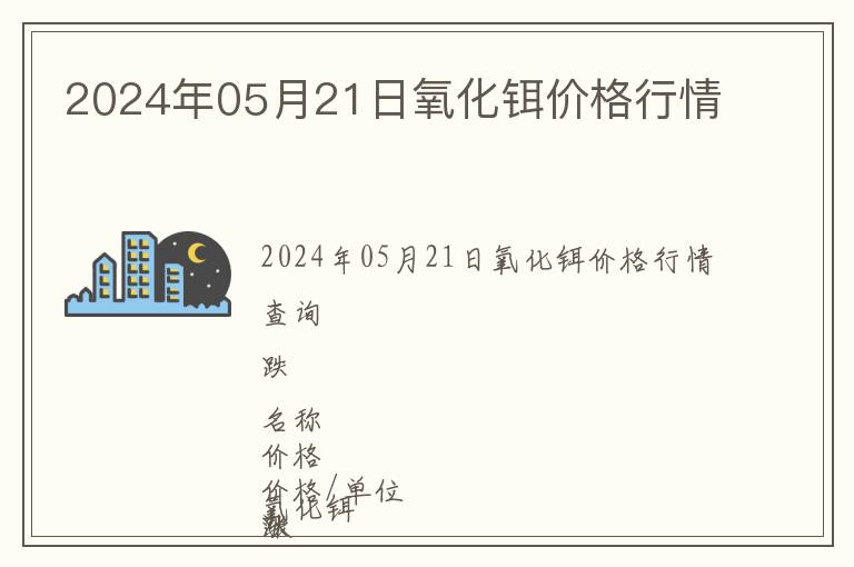 2024年05月21日氧化鉺價格行情