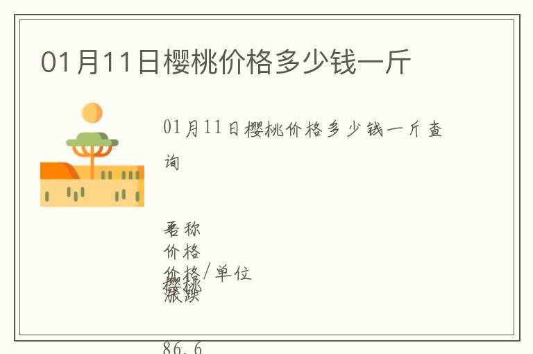01月11日櫻桃價格多少錢一斤