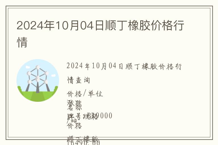 2024年10月04日順丁橡膠價(jià)格行情