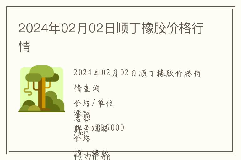 2024年02月02日順丁橡膠價格行情