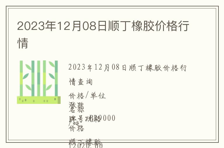 2023年12月08日順丁橡膠價(jià)格行情