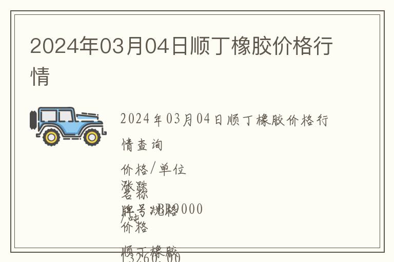 2024年03月04日順丁橡膠價格行情
