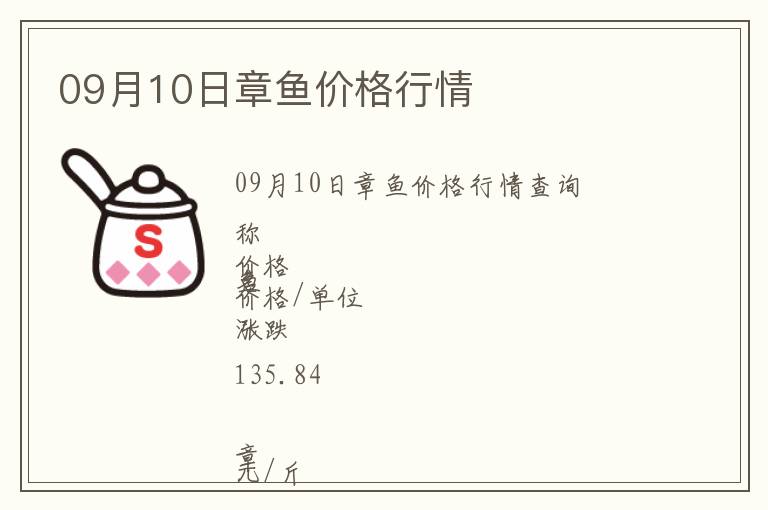 09月10日章魚價格行情