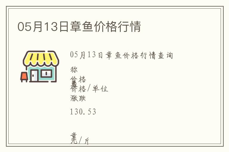 05月13日章魚價格行情