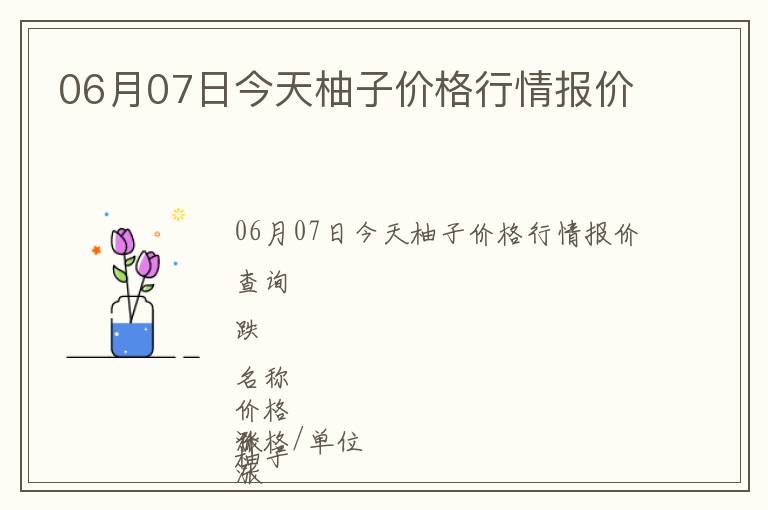 06月07日今天柚子價(jià)格行情報(bào)價(jià)