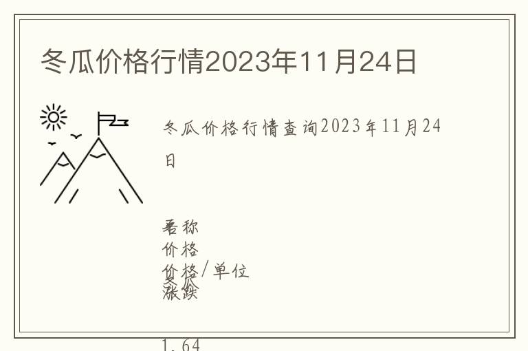 冬瓜價(jià)格行情2023年11月24日