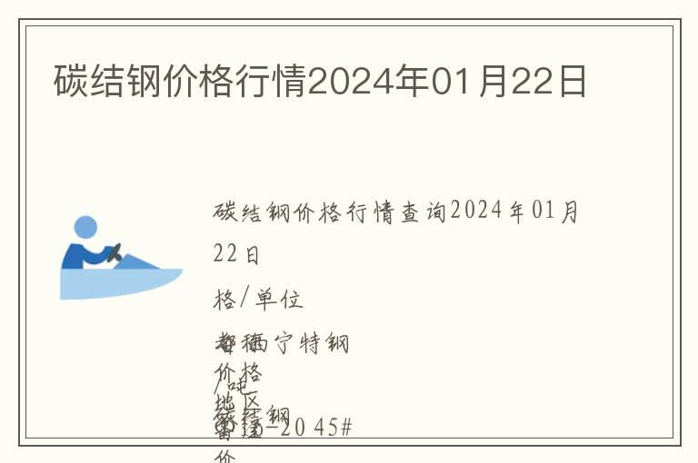 碳結(jié)鋼價(jià)格行情2024年01月22日