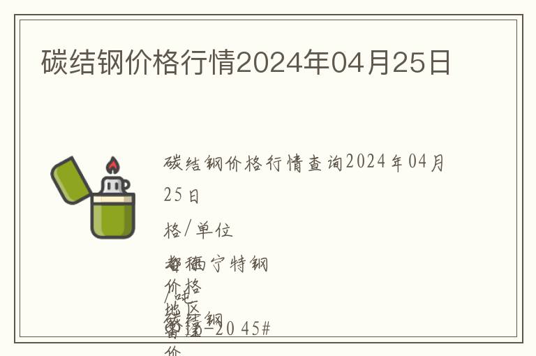 碳結(jié)鋼價(jià)格行情2024年04月25日
