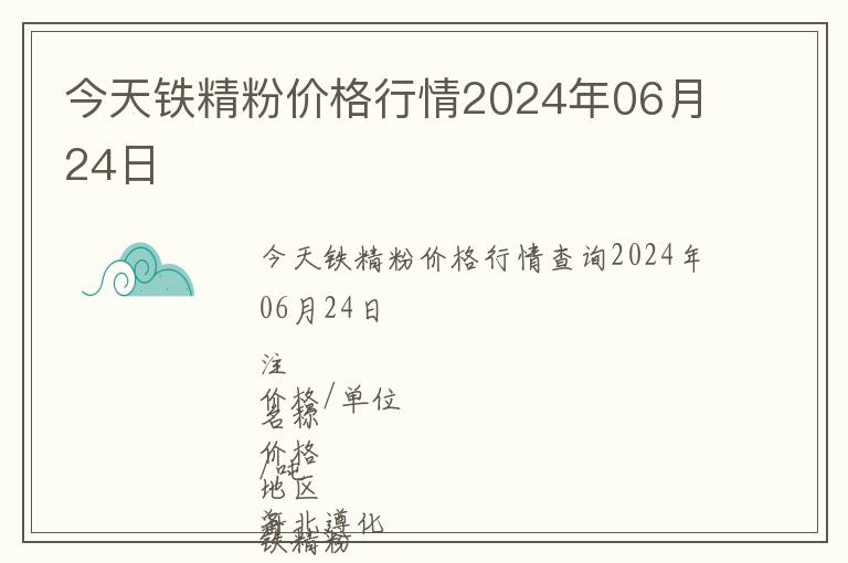 今天鐵精粉價(jià)格行情2024年06月24日