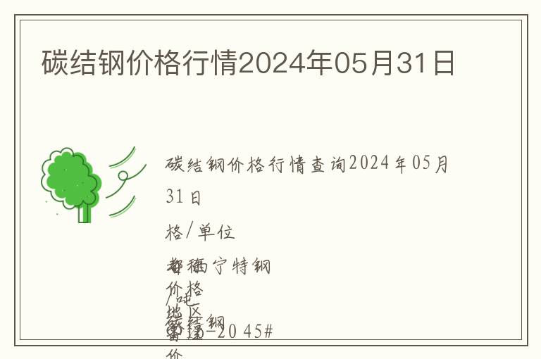 碳結(jié)鋼價格行情2024年05月31日