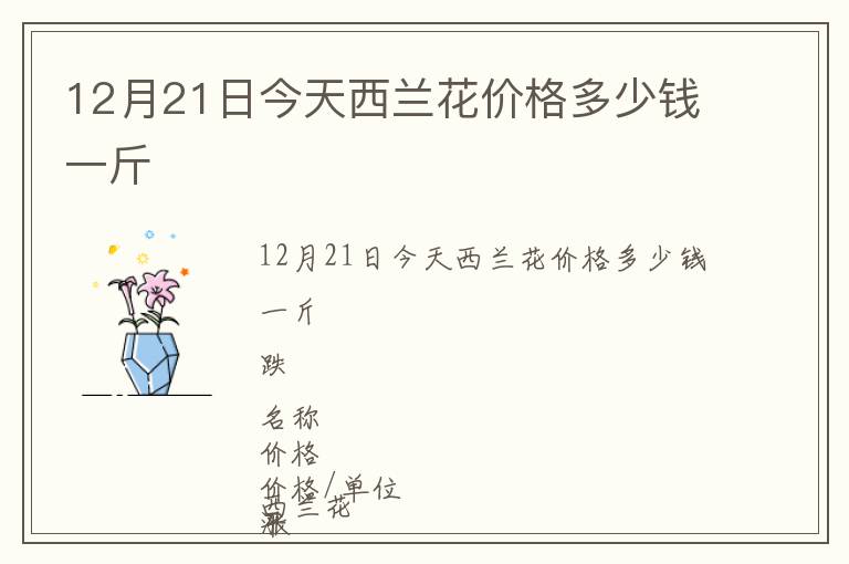 12月21日今天西蘭花價(jià)格多少錢一斤