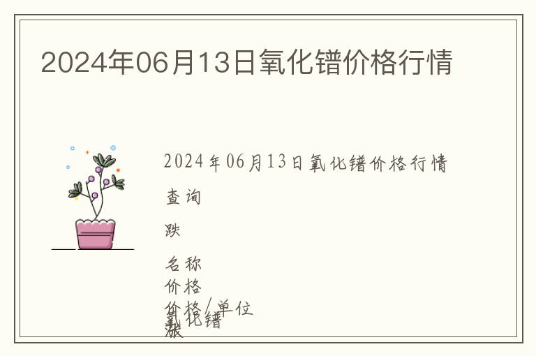 2024年06月13日氧化鐠價(jià)格行情