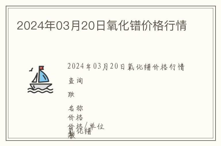 2024年03月20日氧化鐠價格行情