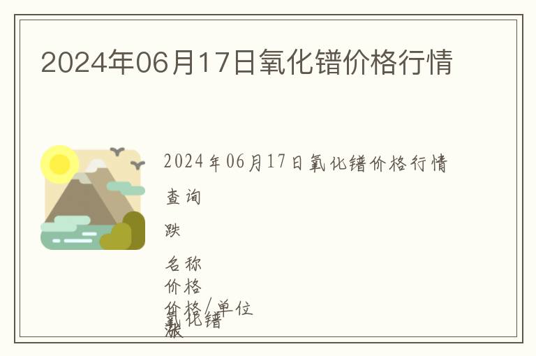 2024年06月17日氧化鐠價(jià)格行情