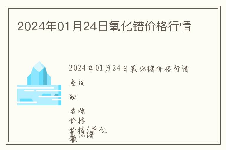 2024年01月24日氧化鐠價格行情