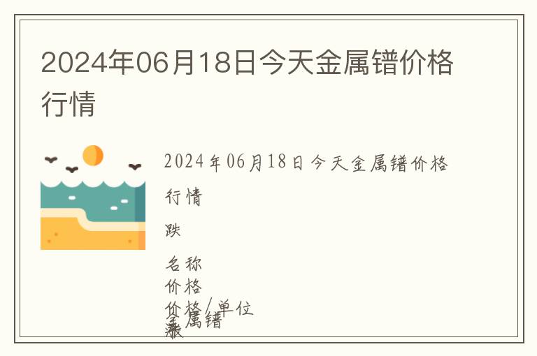 2024年06月18日今天金屬鐠價(jià)格行情