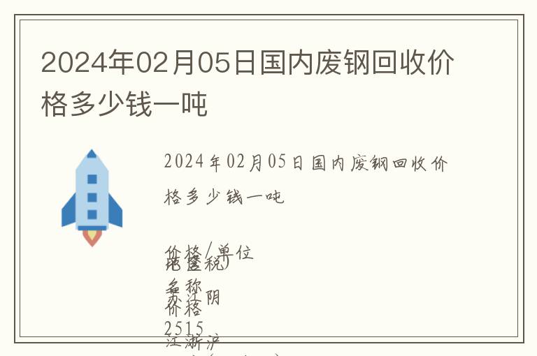 2024年02月05日國內廢鋼回收價格多少錢一噸