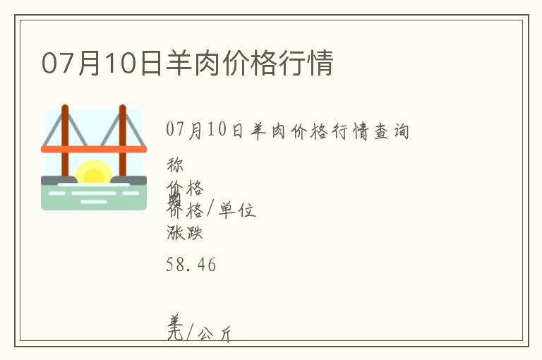 07月10日羊肉價格行情