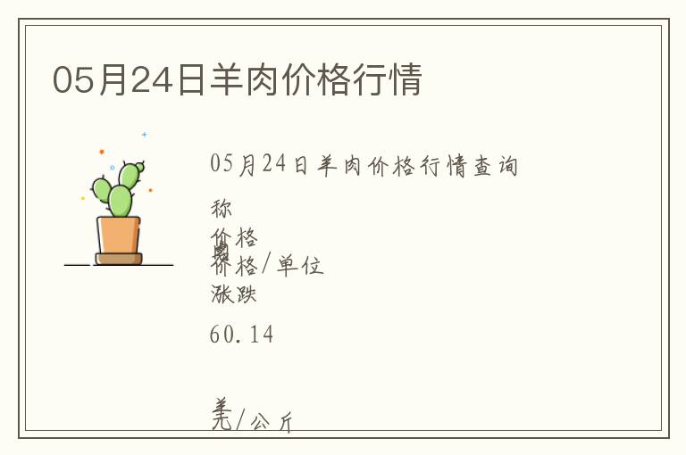 05月24日羊肉價格行情