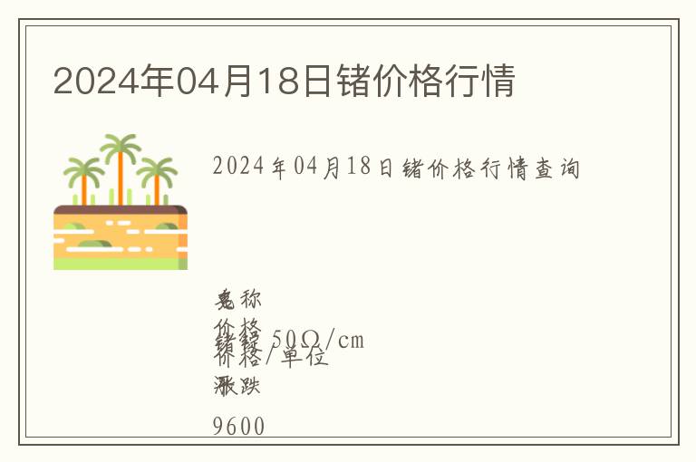 2024年04月18日鍺價格行情