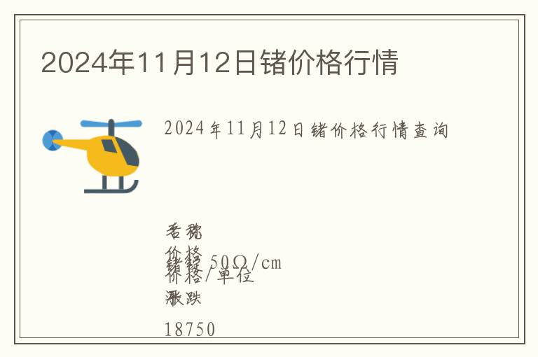 2024年11月12日鍺價格行情