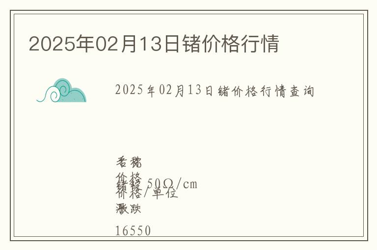 2025年02月13日鍺價格行情