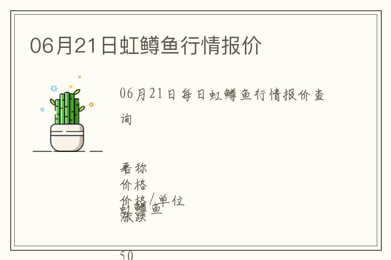 06月21日虹鱒魚行情報價