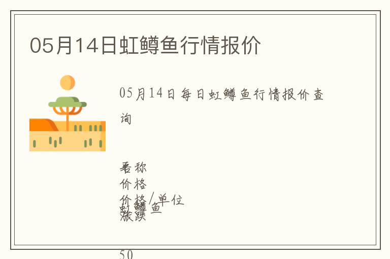 05月14日虹鱒魚行情報(bào)價(jià)