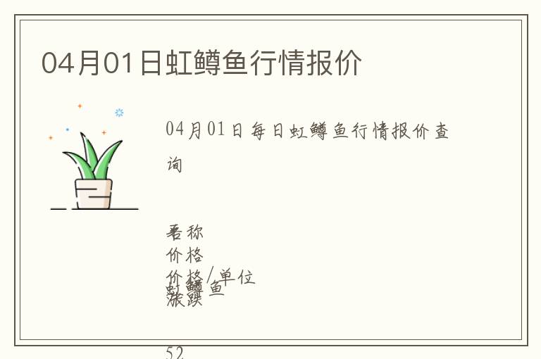 04月01日虹鱒魚行情報價