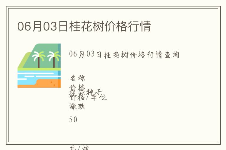06月03日桂花樹價(jià)格行情