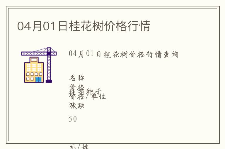 04月01日桂花樹價格行情