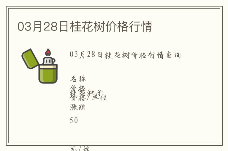 03月28日桂花樹價(jià)格行情