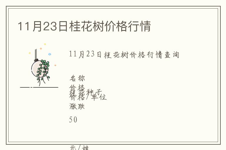 11月23日桂花樹(shù)價(jià)格行情