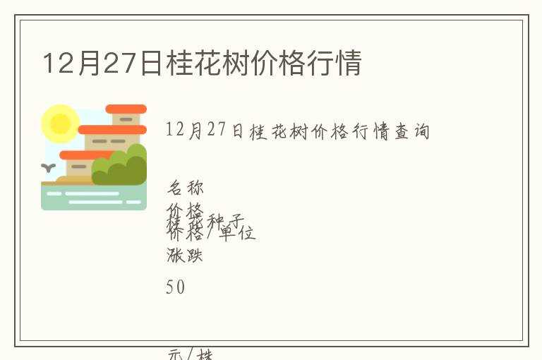 12月27日桂花樹價(jià)格行情