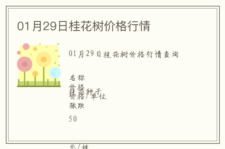 01月29日桂花樹價格行情