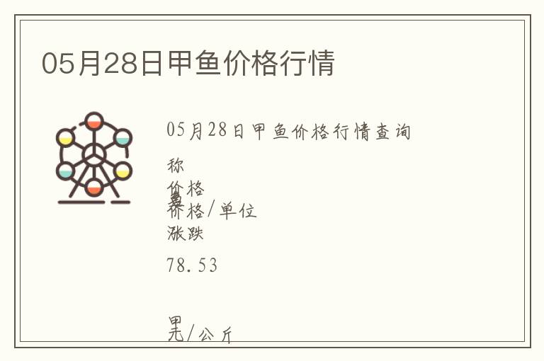 05月28日甲魚價(jià)格行情