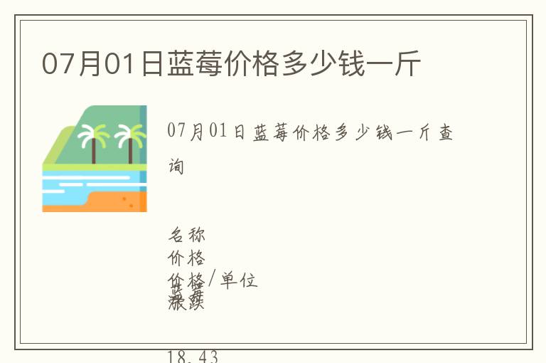 07月01日藍(lán)莓價格多少錢一斤