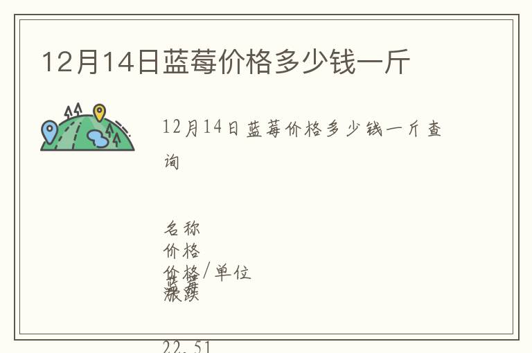 12月14日藍(lán)莓價格多少錢一斤