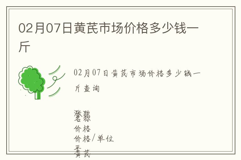 02月07日黃芪市場價(jià)格多少錢一斤