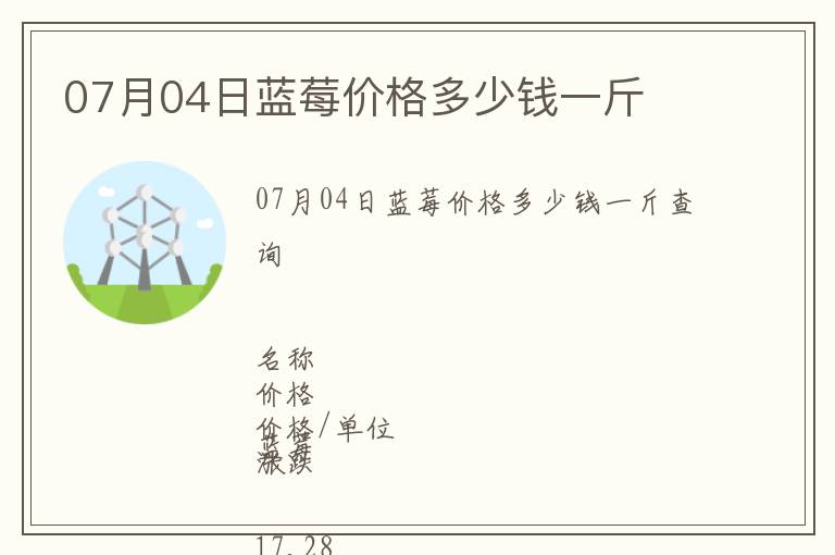 07月04日藍(lán)莓價(jià)格多少錢一斤