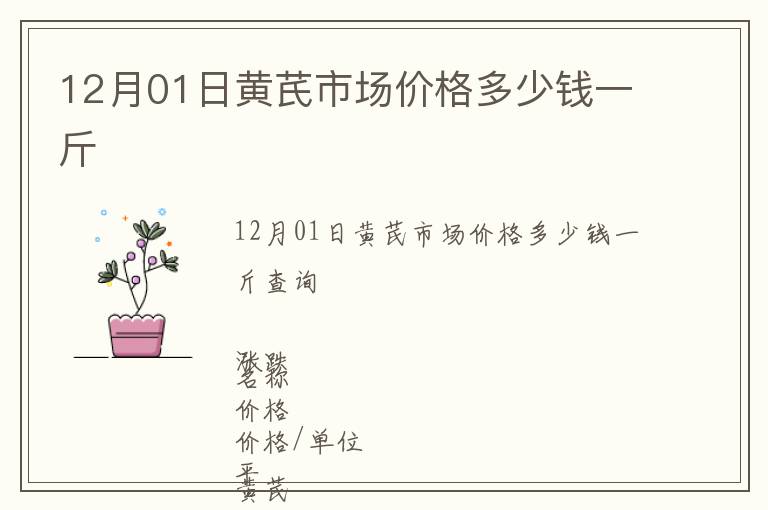 12月01日黃芪市場(chǎng)價(jià)格多少錢(qián)一斤