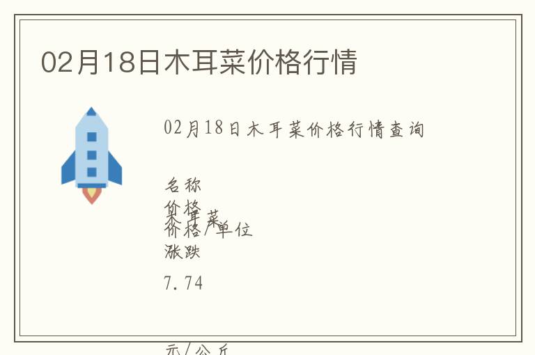02月18日木耳菜價(jià)格行情