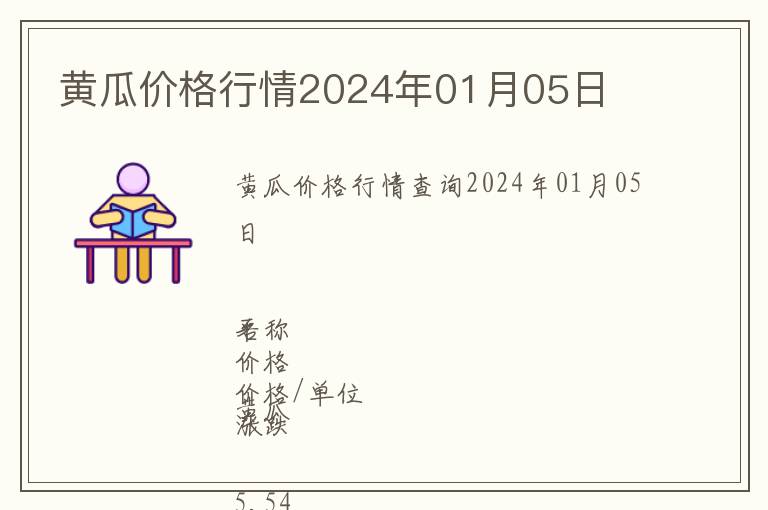 黃瓜價(jià)格行情2024年01月05日