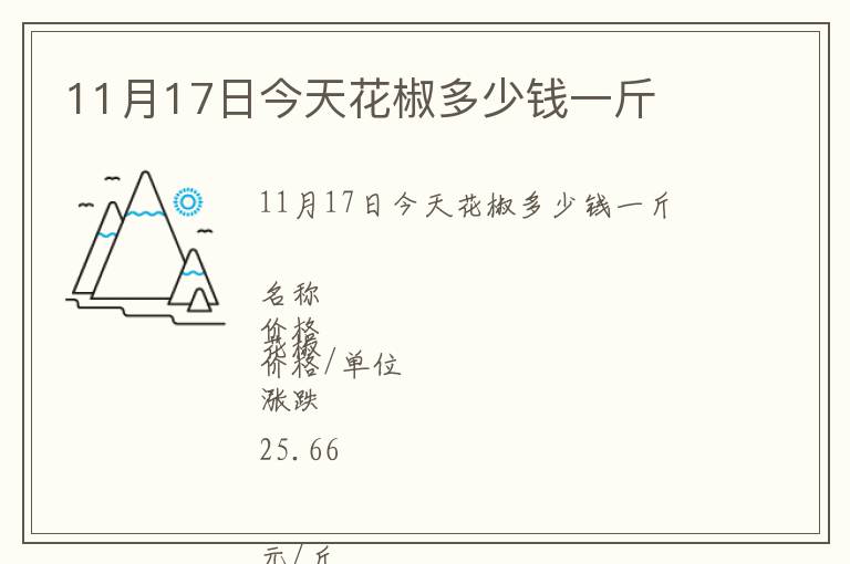 11月17日今天花椒多少錢一斤