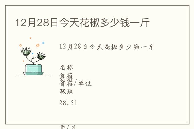 12月28日今天花椒多少錢一斤