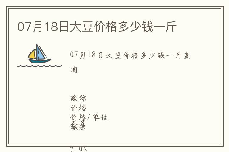 07月18日大豆價(jià)格多少錢(qián)一斤