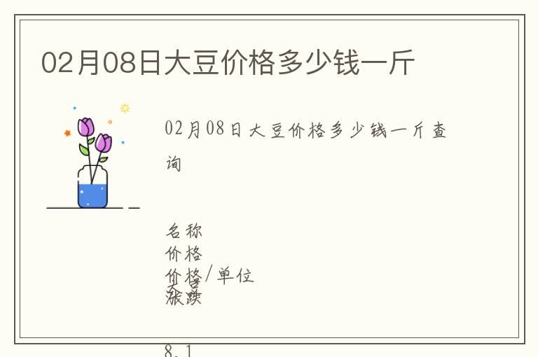 02月08日大豆價(jià)格多少錢一斤