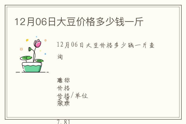 12月06日大豆價格多少錢一斤