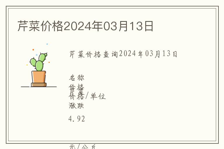 芹菜價(jià)格2024年03月13日
